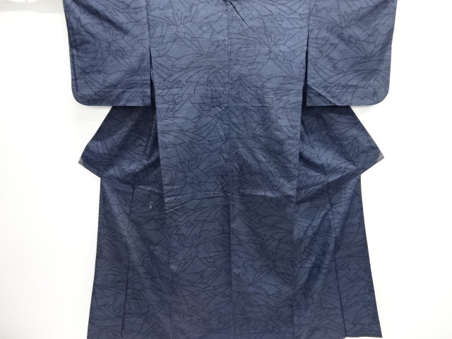 JAPANESE KIMONO / ANTIQUE HITOE KIMONO / SILK / TOKAMACHI TSUMUGI / WOVEN ABSTRACT